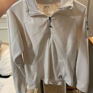 White fleece half zip